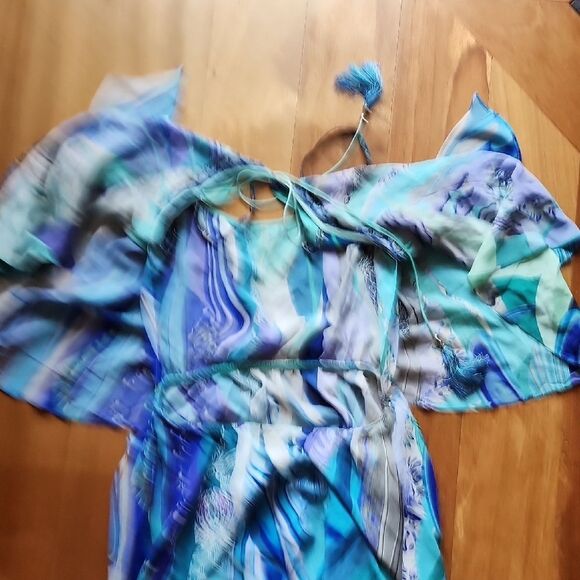 Camilla Turquoise and White Romper - Women's Size Small - Picture 6 of 7